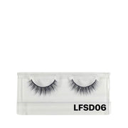 LAFLARE 3D faux mink lashes LFSD06 pair in clear plastic case natural voluminous flare