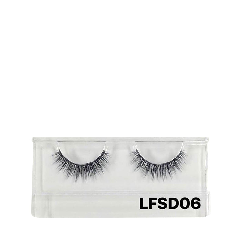 LAFLARE 3D faux mink lashes LFSD06 pair in clear plastic case natural voluminous flare