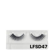 LAFLARE LFSD47 3D faux mink lashes black dramatic volume in clear plastic case for makeup looks