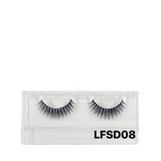 LAFLARE LFSD08 3D faux mink lashes in clear case pair of dramatic wispy black false eyelashes