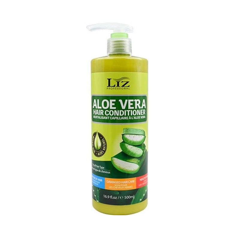 LIZ Professional aloe vera hair conditioner 500ml pump bottle with aloe slices label for damaged hair