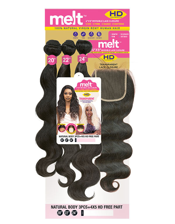 JANET Virgin Brazilian body wave hair bundle three bundles 20 22 24 with 4x5 HD transparent lace closure natural body wave