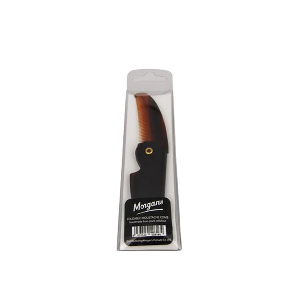 Morgan's foldable mustache comb in a sleek packaging, perfect for stylish grooming on the go