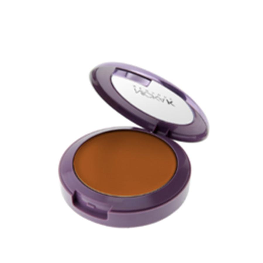 Nicka K mineral cream to powder foundation in purple compact with warm brown shade