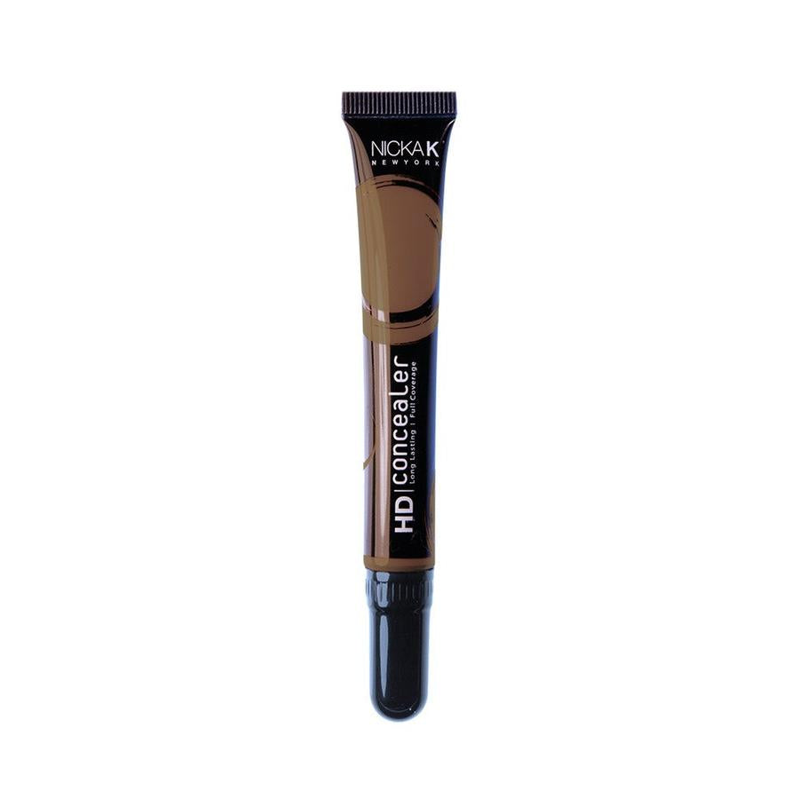 NICKA K makeup HD concealer for dark circles in a brown tube with black cap