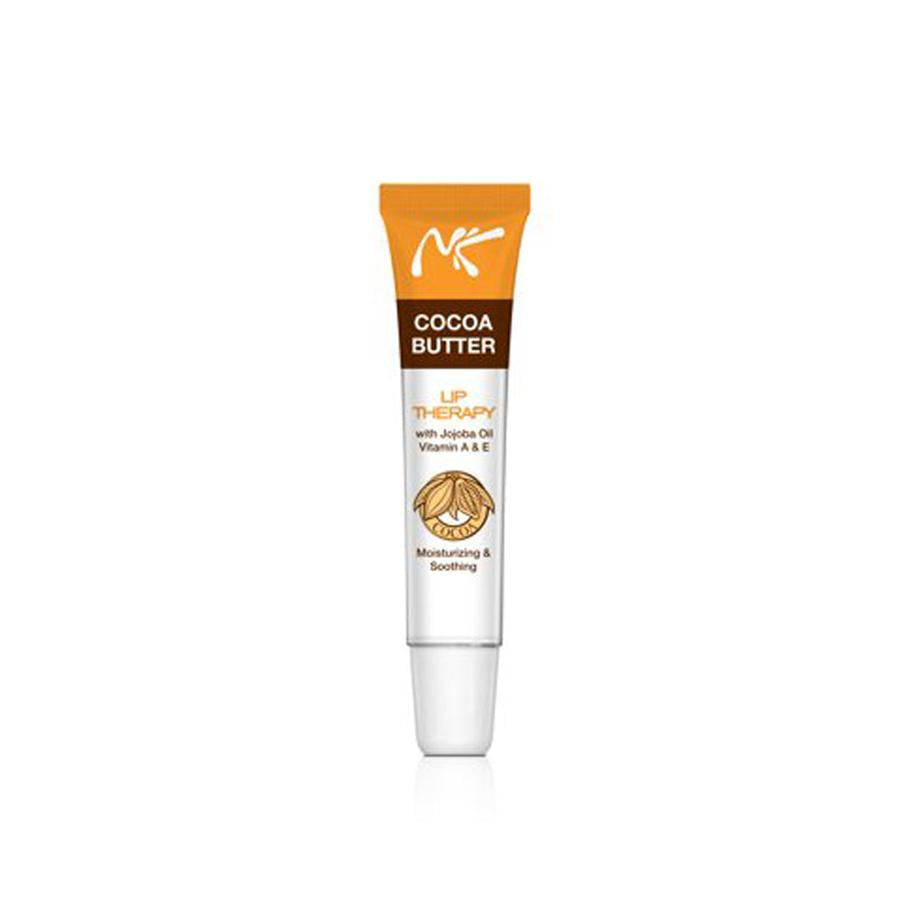 NICKA K cocoa butter lip therapy tube with jojoba oil and vitamins for moisturizing and soothing lips