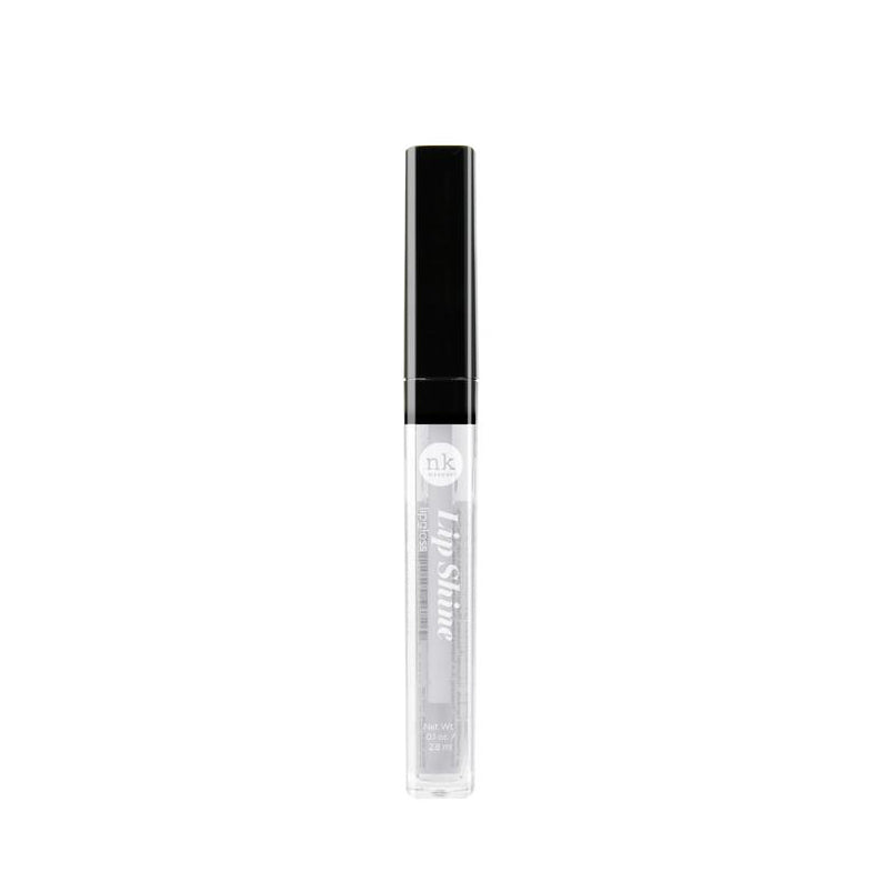 NICKA K hydrating lip shine gloss in clear tube with black cap for moisturizing lips