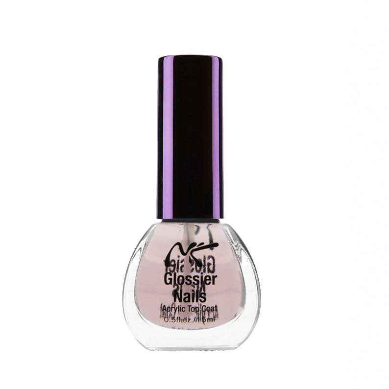 NICKA K nail treatment for damaged nails in clear acrylic top coat bottle with purple cap
