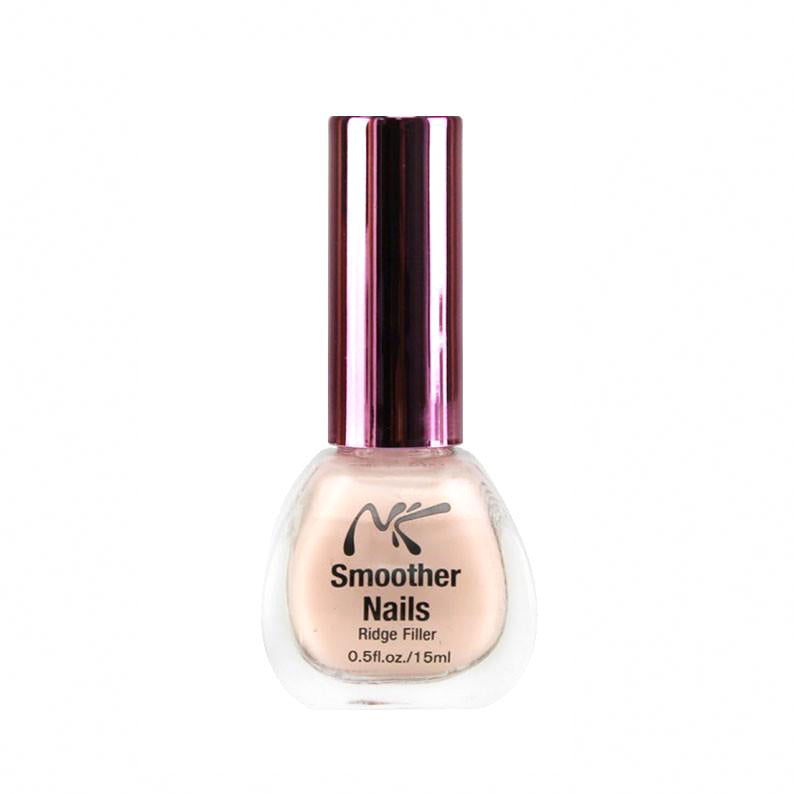 NICKA K smoother nails ridge filler nail treatment for damaged nails in clear pink bottle
