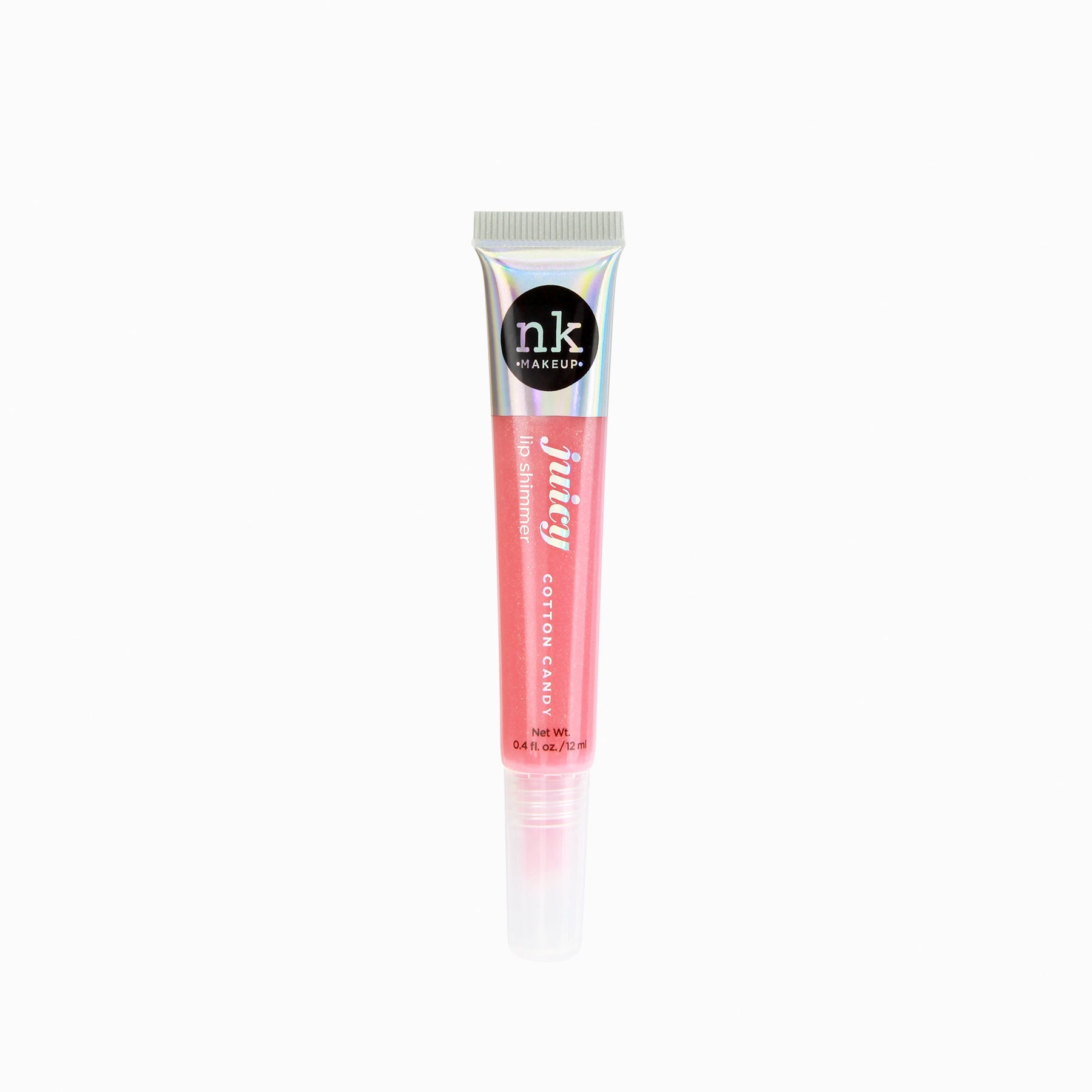 Nicka K Juicy Lip Shimmer in cotton candy pink shade with glossy finish makeup product