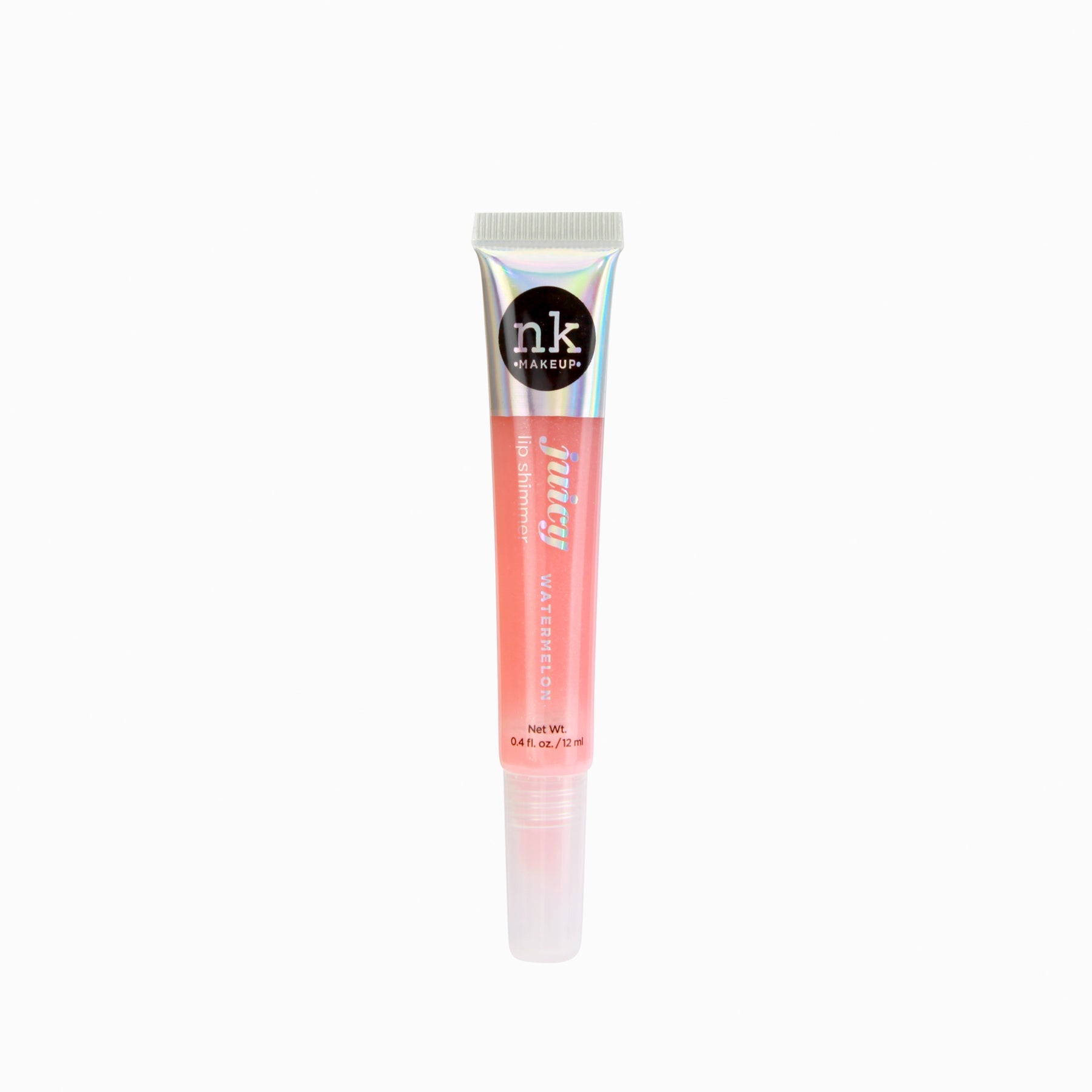 Nicka K Juicy Lip Shimmer pink lip gloss tube with moisturizing oil for shiny lips