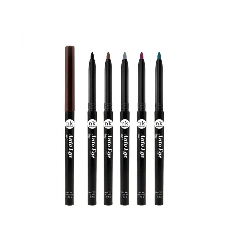 NICKA K smudge proof auto eyeliner set with six retractable colored eyeliner pencils for makeup