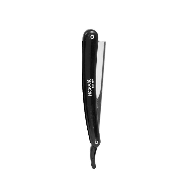 NICKA K black straight razor for men with a sleek handle for precise shaving
