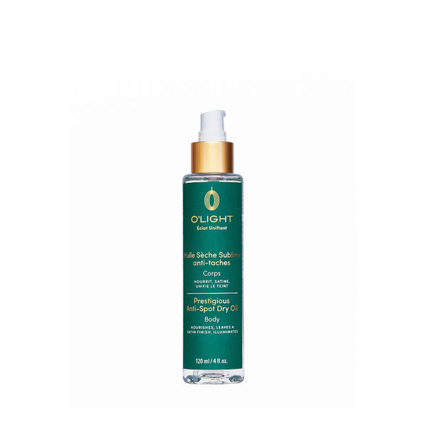 O LIGHT anti-spot body oil glass pump bottle 120 ml green label gold cap for skin brightening