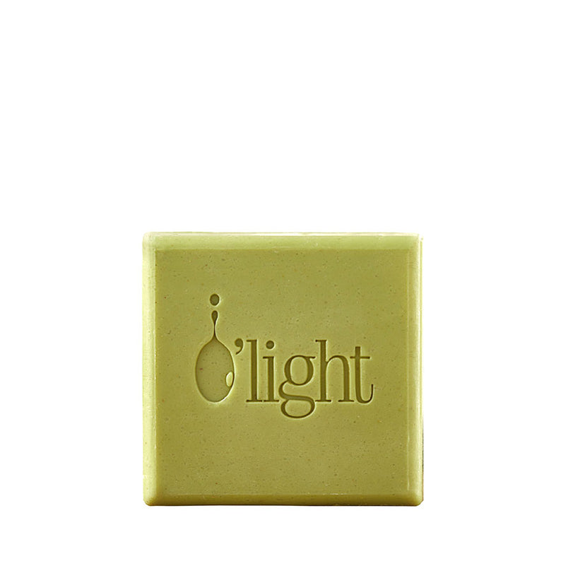 O'LIGHT green square soap bar with embossed logo anti-spot exfoliating soap for brightening and smooth skin