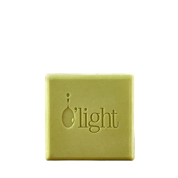 O'LIGHT green square soap bar with embossed logo anti-spot exfoliating soap for brightening and smooth skin