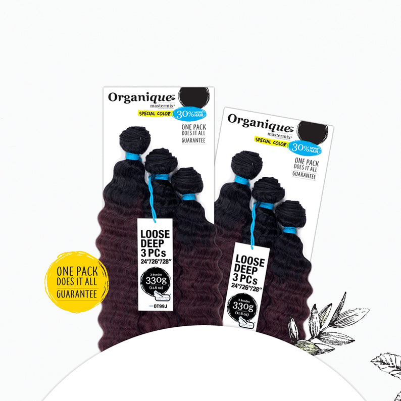 Organiques loose deep bundle hair by SHAKE N GO three pieces 24 to 28 inches with one pack guarantee
