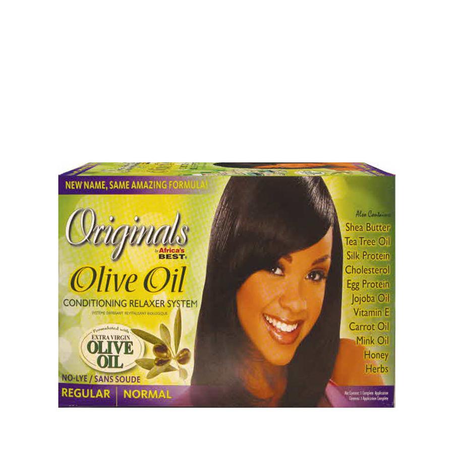 Africa's Best Olive Oil Hair Relaxer Kit with conditioning system for smooth, straight hair
