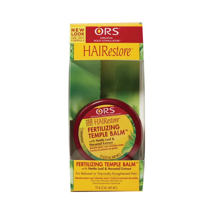 ORS HAIRestore fertilizing temple balm for hair growth with nettle leaf and horsetail extract in round container