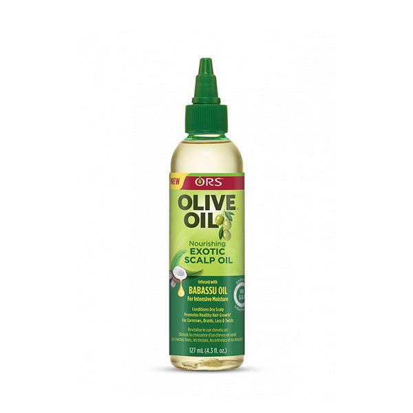 ORS Olive Oil nourishing exotic scalp oil bottle with applicator tip for moisturizing hair and olive oil scalp treatment