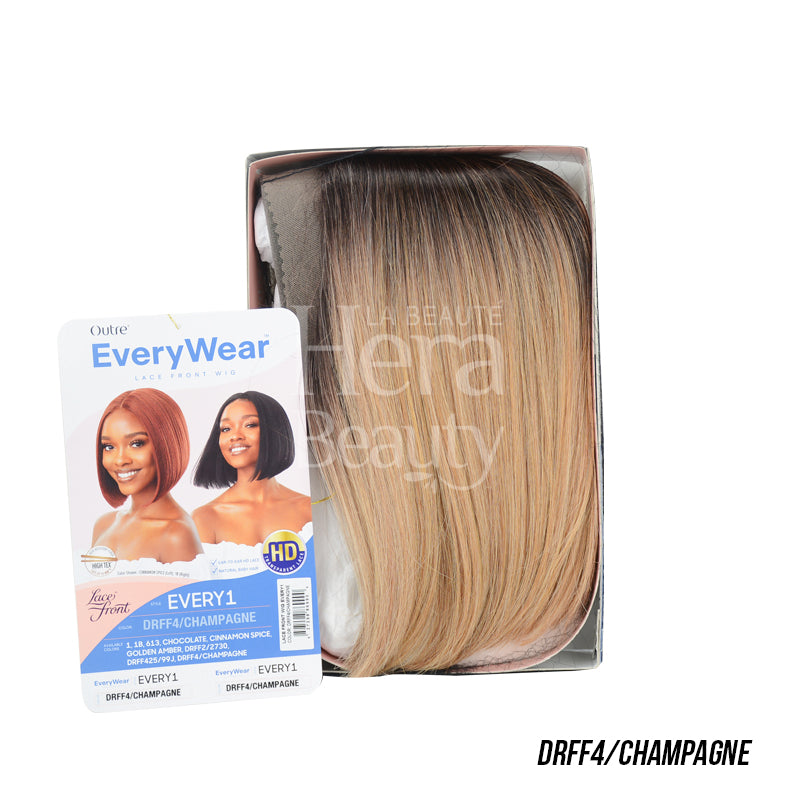 OUTRE EveryWear 10 inch synthetic lace front wig DRFF4 Champagne bob with dark roots to blonde ombre