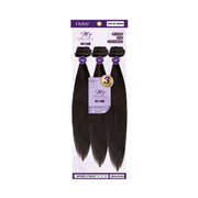 OUTRE natural brown 100% human hair weave bundle with 10, 12, and 14 inch straight lengths