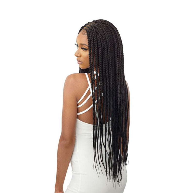 OUTRE 4x4 lace front pre-braided wig long waist length box braids with natural hairline