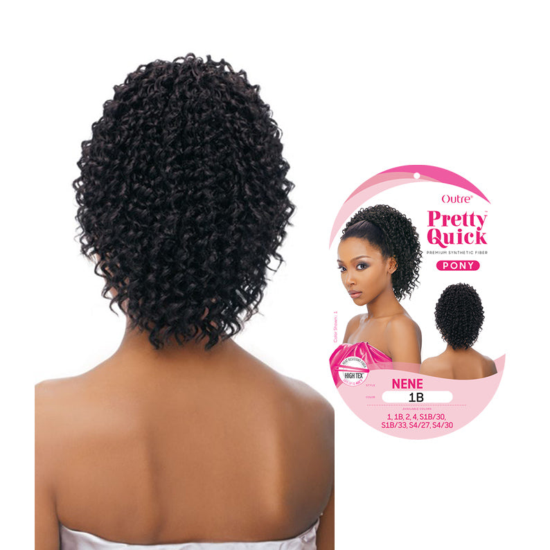 OUTRE curly ponytail hair extension in natural black color with tight curls for easy styling
