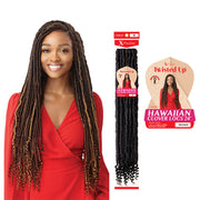 OUTRE Hawaiian Clover Locs 24 inch braids in dark brown with golden highlights long textured protective style