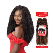 Outre X-Pression Waterwave braiding hair in macchiato shown on model with curly textured braids