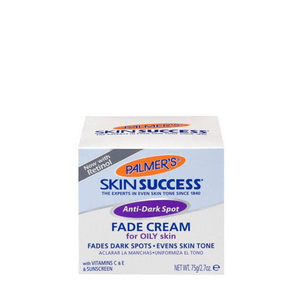 PALMERS Skin Success fade cream for oily skin in white blue box labeled Anti Dark Spot with vitamins and sunscreen