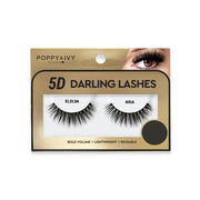 Packaged 5D mink lashes Aria false eyelashes in gold 5D Darling Lashes box showing full volume