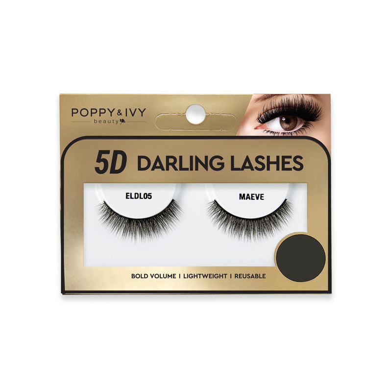 Poppy and Ivy 5D mink lashes Maeve reusable dramatic false eyelashes in gold box
