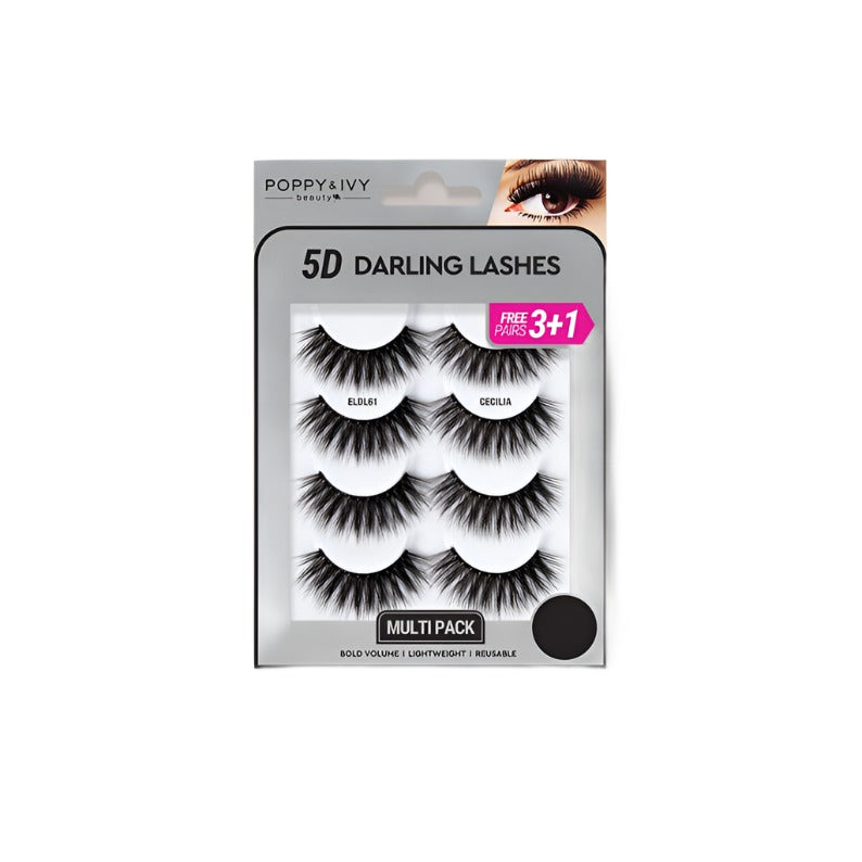 ABSOLUTE NEW YORK 5D false eyelashes multi pack dramatic voluminous black reusable lashes