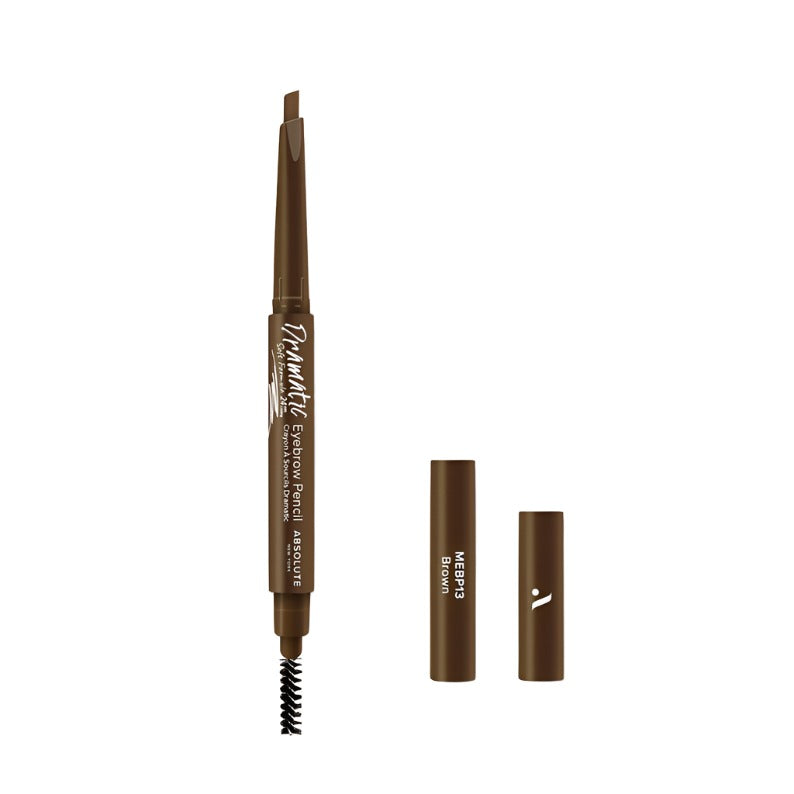 ABSOLUTE NEW YORK perfect eyebrow pencil in brown with a spoolie brush and removable caps