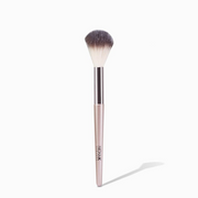 NICKA K setting powder brush with rose gold handle silver ferrule and two tone fluffy bristles