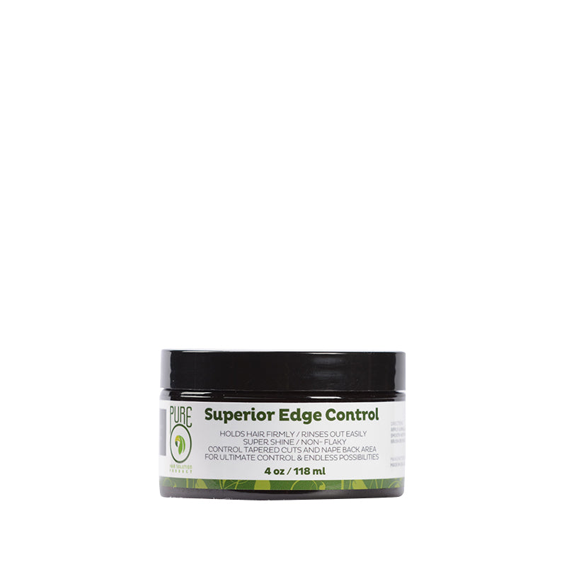 PUREO NATURAL 4 oz jar of superior edge control for natural hair for sleek firm hold and smooth edges