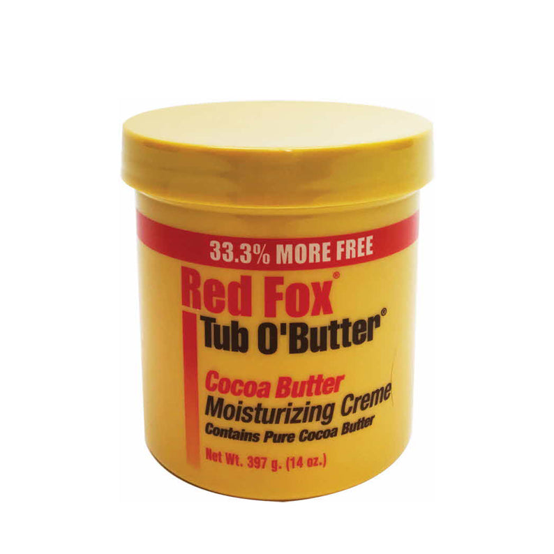 Redfox cocoa butter cream in Red Fox yellow tub 14 oz moisturizing skin cream for dry skin