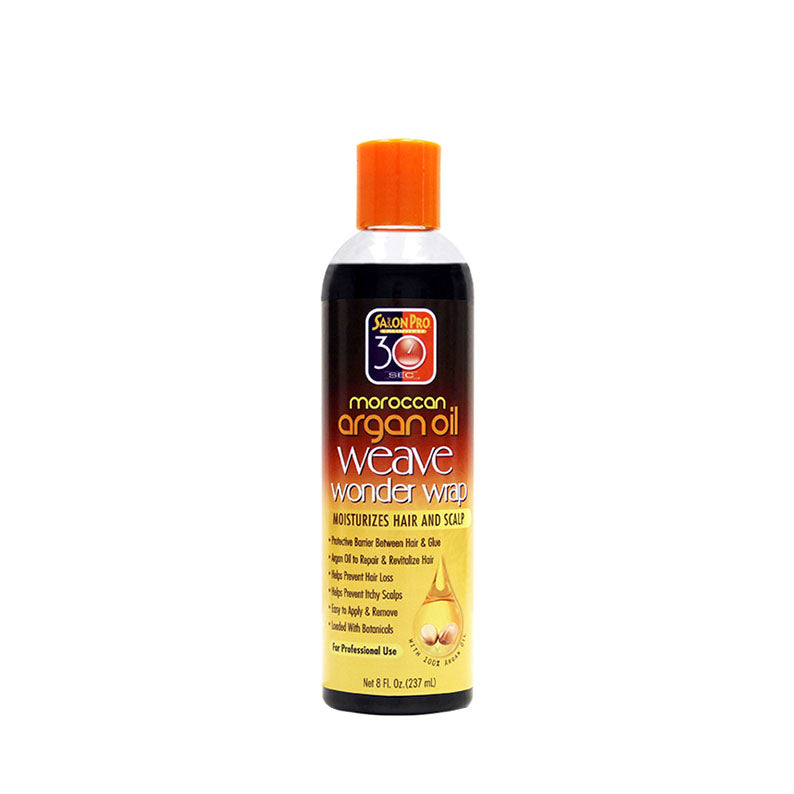 Salon Pro Moroccan Argan Oil weave wonder wrap for quick hairstyling bottle moisturizing hair and scalp