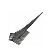 ANNIE black plastic hair dye brush with comb and rat tail handle for sectioning and precise color application