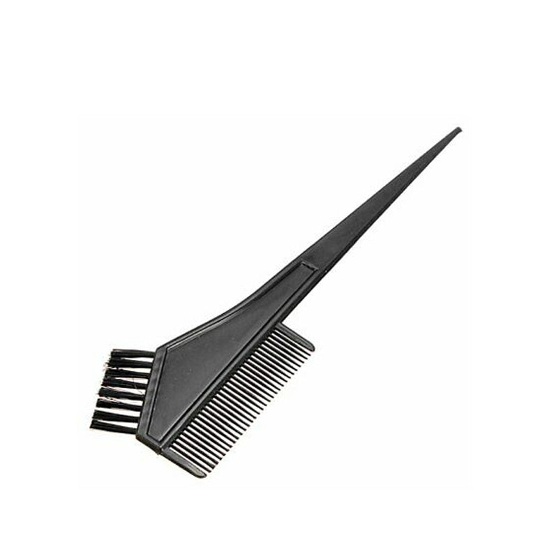 ANNIE black plastic hair dye brush with comb and rat tail handle for sectioning and precise color application