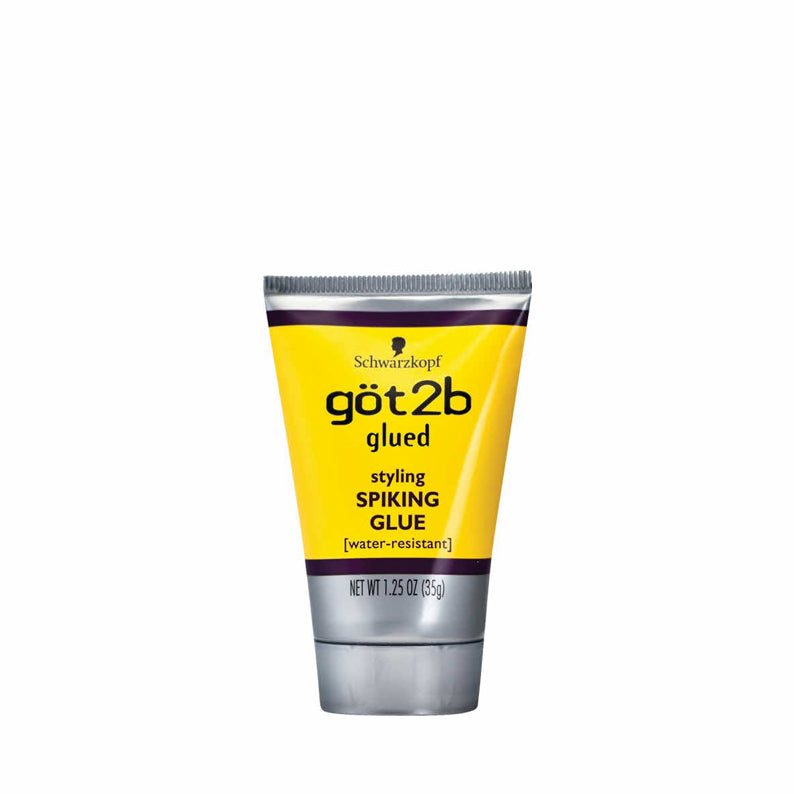 GOT2B glued spiking glue yellow and silver tube for strong water-resistant hair styling