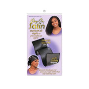 STAY ON SATIN black satin hair scarf prevents breakage and protects hair overnight