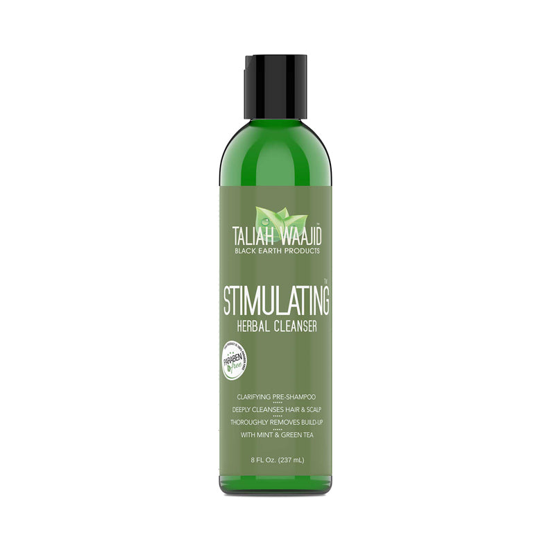 Taliah Waajid Stimulating Herbal Cleanser green bottle 8 oz herbal clarifying pre-shampoo for scalp detox