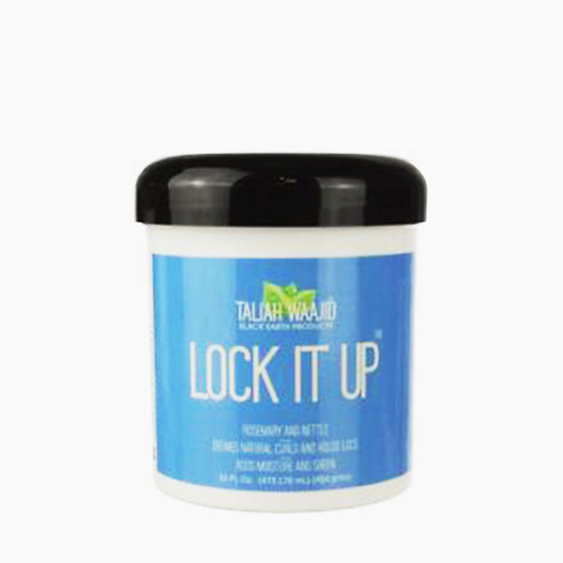Taliah Waajid Black Earth Lock It Up gel jar blue label strong hold styling for locs