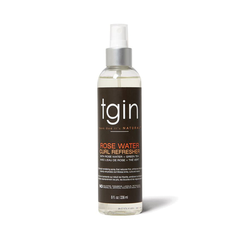 TGIN rose water curl refresher spray bottle 8 fl oz hydrating curl mist for natural textured hair