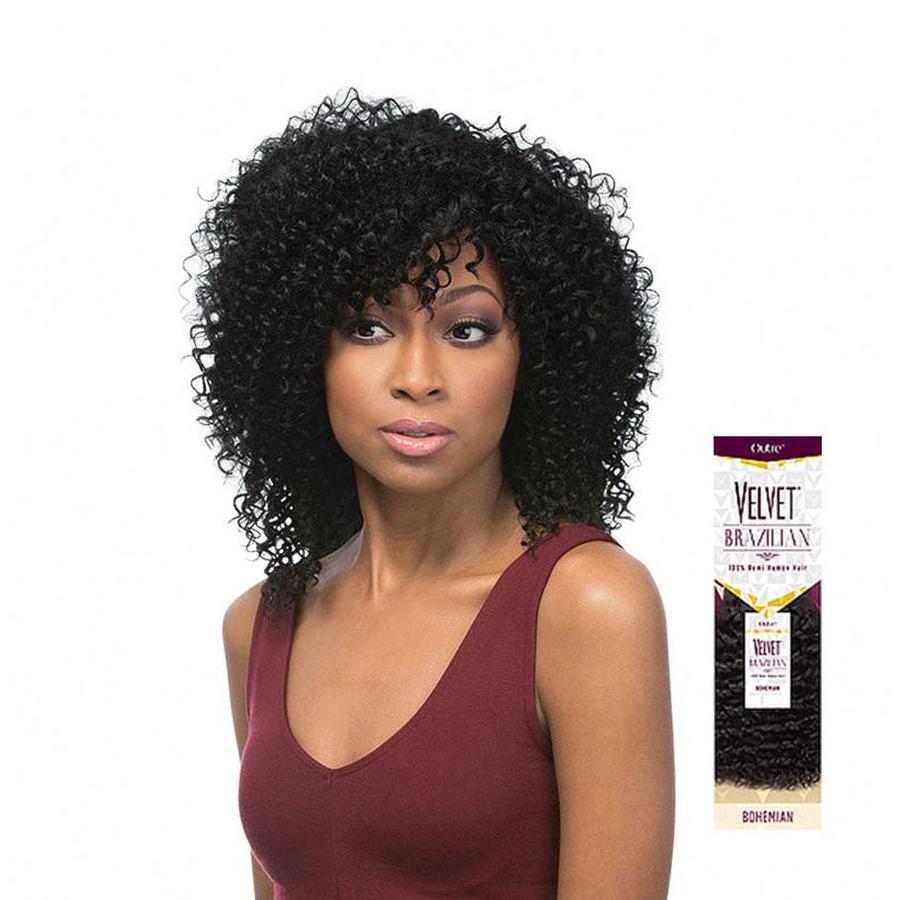 Outre Velvet Brazilian Remi human hair texture with beautiful curls in a natural look