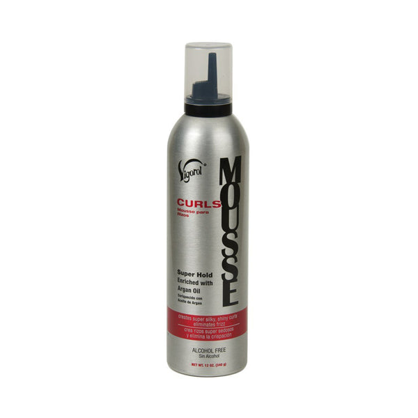 VIGOROL silver mousse bottle for curls with argan oil super hold curl defining mousse for natural hair