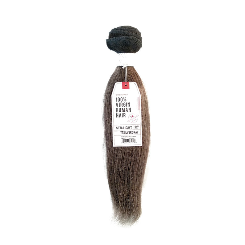 Sensationnel Virgin Remi straight hair extensions 12 inch silver gray 100 percent virgin human hair