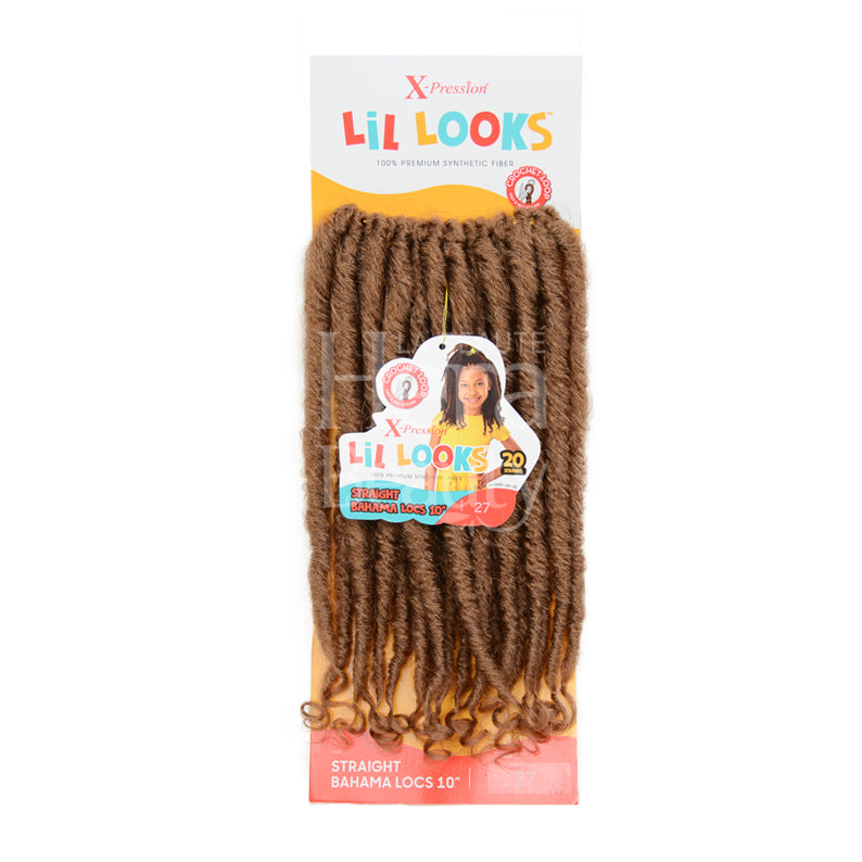 OUTRE LiL LOOKS straight kids Bahama locs hair extensions 10 inch brown synthetic braid pack for children